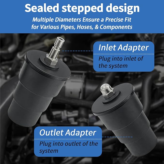 Turbo System Leakage Tester Set Turbocharger Air Pressure Leakage Tester Kit with 4 Pairs of Stepped Adapters 1-3/8" to 3-1/2" 35mm-90mm for Most Vehicles (9PCS)