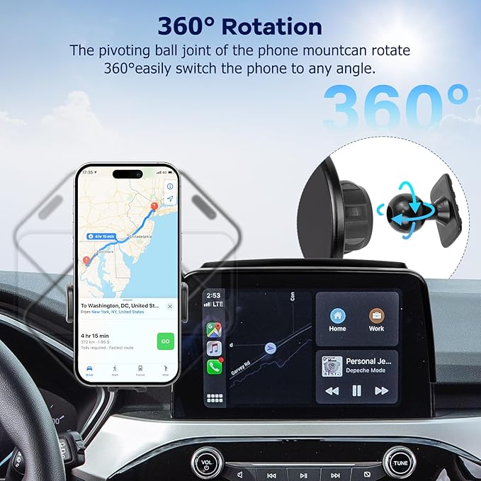 Car Phone Holder for 2020-2025 Ford Escape Accessories-Cell Phone Mount for Escape 8 inch Touch Screen Cradles Hands-Free 360° Rotation