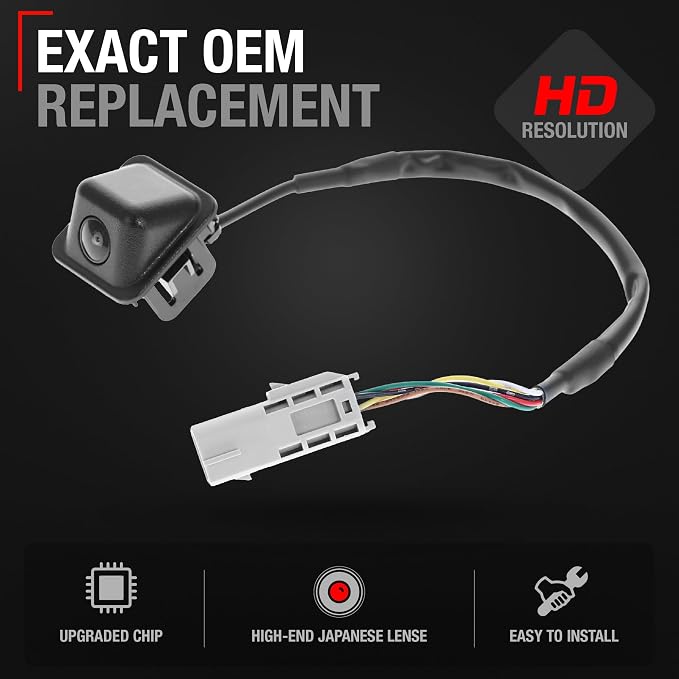 Rear View Backup Camera, Reverse Park Assist - Compatible with 2014-2020 Chevrolet Impala, 2014 Chevrolet Impala Eco - OEM 23323779, 22740367, 590-110, GM1960113