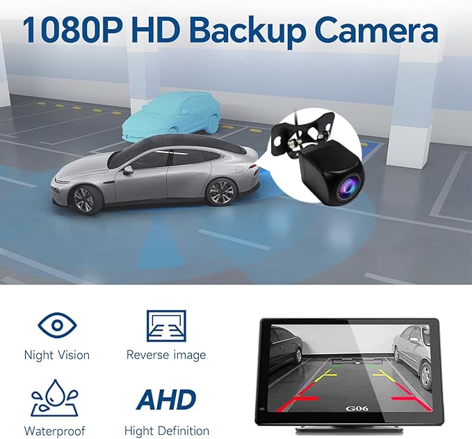 Haudio Portable Wireless Carplay Car Stereo, 7" HD Touchscreen for Car with Apple CarPlay & Android Auto with Backup Camera, GPS, Bluetooth, Voice Control, Mirror Link, FM, AUX, Universal Fit