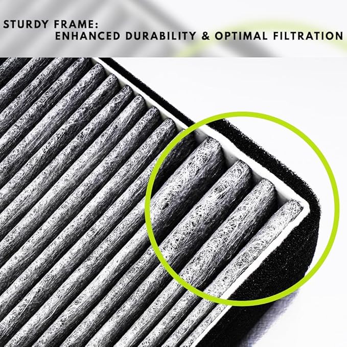 HEPA Cabin Air Filters Replacement with Activated Carbon Low Wind Resistance Extended Compatible with Model S