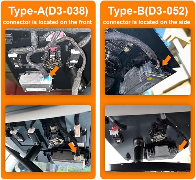 Dash Camera Power Adapter 12-Pin (Type A) for for Hyundai, Kia, Genesis, LED Display USB Power Source, Easy to Install, 5V 12V Output, D3-038