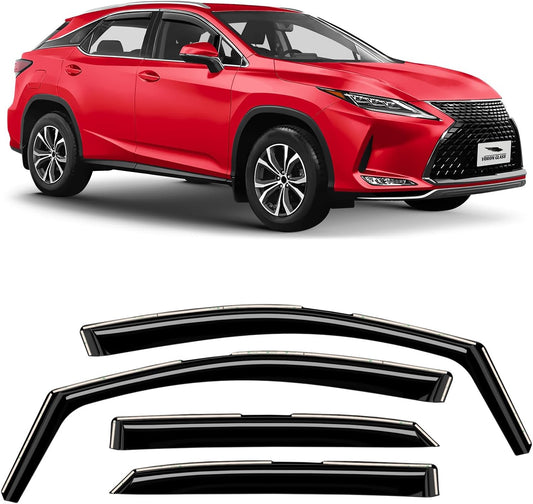Voron Glass in-Channel Extra Durable Rain Guards for Lexus RX 350, 450H 2016-2022, Window Deflectors, Vent Window Visors, 4 Pieces - 200563
