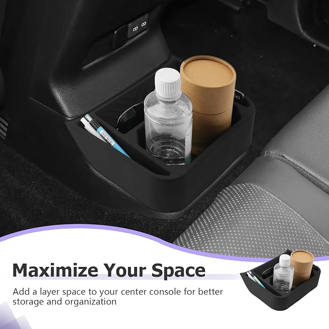 LUWU Center Console Organizer for 2024 2025 2026 Toyota Land Cruiser Accessories Armrest Storage Box Tray Rear Seat Organizer Insert Tray Silicone Material Land Cruiser 250 2025 2026 Accessories