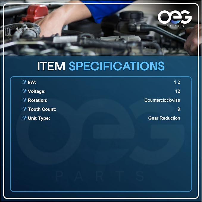 OEG Parts New Starter Compatible with Kawasaki 2001-2011 KAF620 Mule 3000 3010 3020 4010 617CC, Suzuki QUV620F 620cc 2005 211632124, 211636010, K211632124, SND0459, 41052117