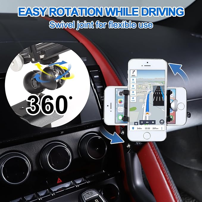 Daeiclru Car Central Control Armrest Phone Mount Compatible with Jaguar F-Type 2013-2024, Cell Phone Holder Auto Mobile Phone Holder Accessories (Style H)