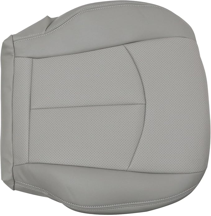 SecosAutoparts Gray Front Driver & Passenger Side Bottom Perforated Leather Replacement Seat Covers Compatible with Mercedes Benz E63 E280 E300 E320 E350 E500 E550 2003 2004 2005 2006 2007 2008 2009
