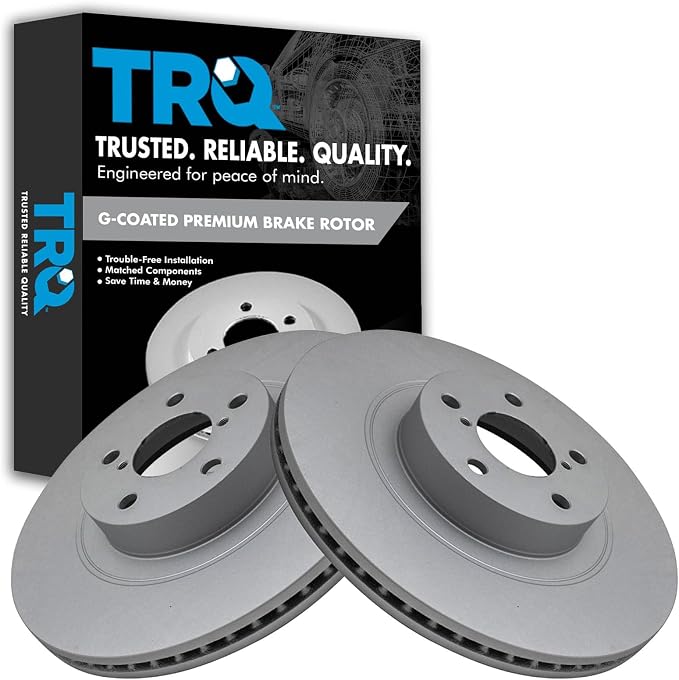 TRQ Front Disc Brake Rotor Pair Set for 2004-2006 Baja / 2013-2018 BRZ / 2009-2018 Forester / 2013-2016 FR-S / 2008-2014 Impreza / 2006-2014 Legacy / 2005-2014 Outback / 2013-2015 XV Crosstrek