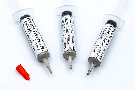 TechDiamondTools Kit of 3 Diamond Polishing Compound Polishing Paste USA Made 4000 8000 50000 Grit for Marble Glass Metal Rock Jewelry Resin Silver Gemstone with 25% of Diamond Powder