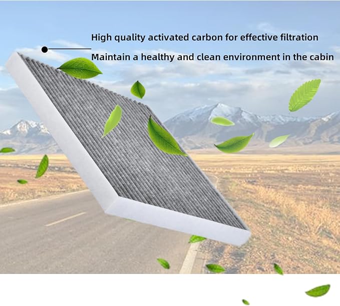 High Flow Engine Air Filter with P609422 Air Filter with Activated Carbon Compatible with Freightliner Cascadia 2008-2017,122SD 2014-2016,Coronado 2010-2016 Replaces AF27879 P609422