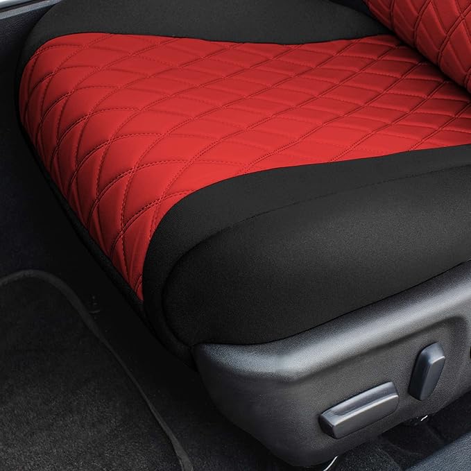 FH Group Custom Fit Seat Covers Specifically Made for 2012 - 2017 Toyota Camry LE | SE | XSE | XLE - Ultraflex Neoprene Waterproof Car Seat Cover, Rear Set Red