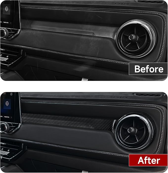 Car ABS Carbon Fiber Dashboard Side Air Outlet AC Vent Sticker Cover Interior Trim Decal for Chevrolet Colorado 2023 2024 2025 2026 Accessories (Outer Ring)