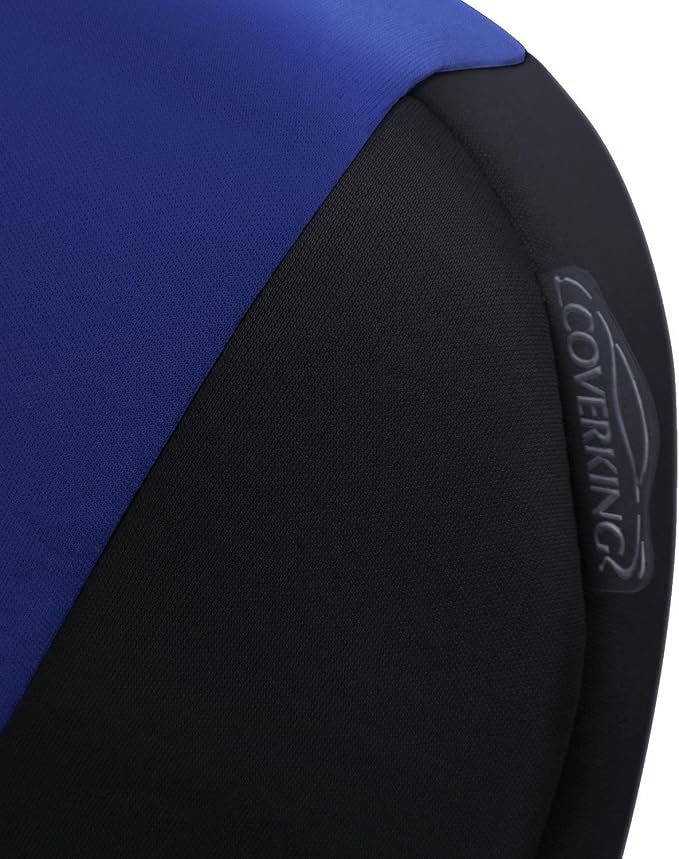 Coverking Custom Fit Front 50/50 Bucket Seat Cover for Select Ford F-Series Models - Neosupreme (Blue with Black sides)