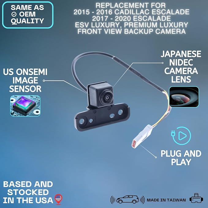 Backup Camera Replaces for 2015 2016 Cadillac Escalade | 2017 2018 2019 2020 Escalade ESV Luxury, Premium Luxury Part # 23402538 23326602 23445829