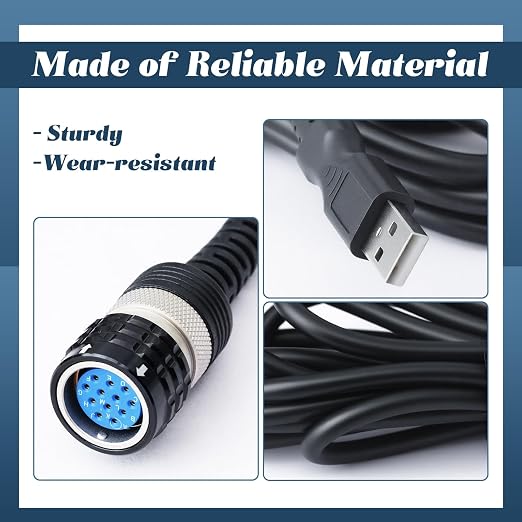 88890305 Scanner Diagnostic Cable USB Adapter Connector Compatible with Volvo Truck Excavator Automotive Vehicle Parts, Replace for VOCOM 88890300 for VOCOMII 88894000 12-Pin