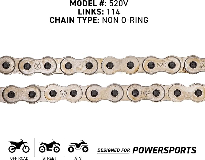 NICHE Drive Sprocket Chain Combo for Kawasaki Ninja 650 Versys Front 15 Rear 46 Tooth 520 O-Ring 114 Links