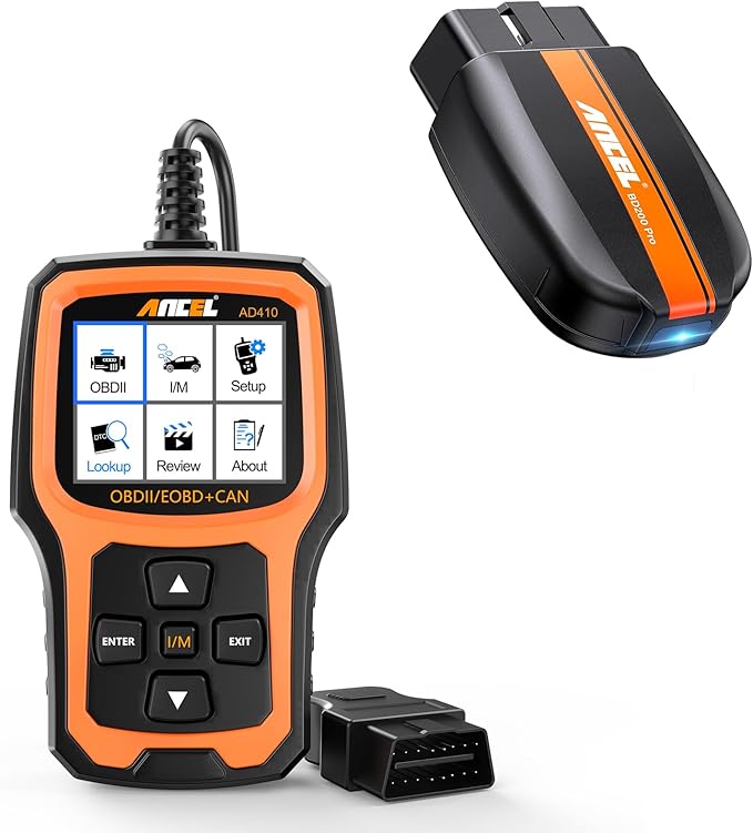 ANCEL BD200 Pro OBD2 Scanner Bluetooth with ANCEL AD410 Enhanced OBD II Vehicle Code Reader