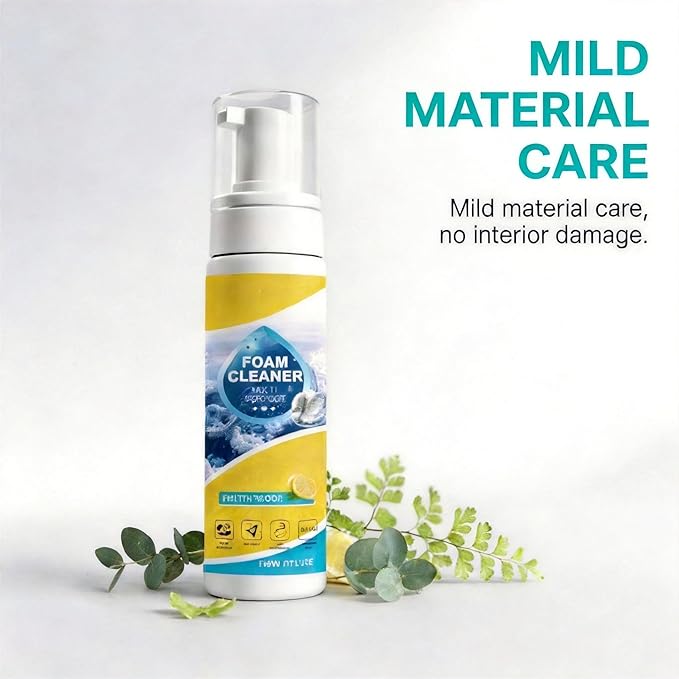 4-in-1 Multi-Enzyme Foam Cleaner,2PCS New Foam No-Rinse Cleaner,All Purpose Cleaning Foam for Car Interior, Home Kitchen, Bathroom,Multi-Surface Stain Remover with Cleaning Sponge & Towel
