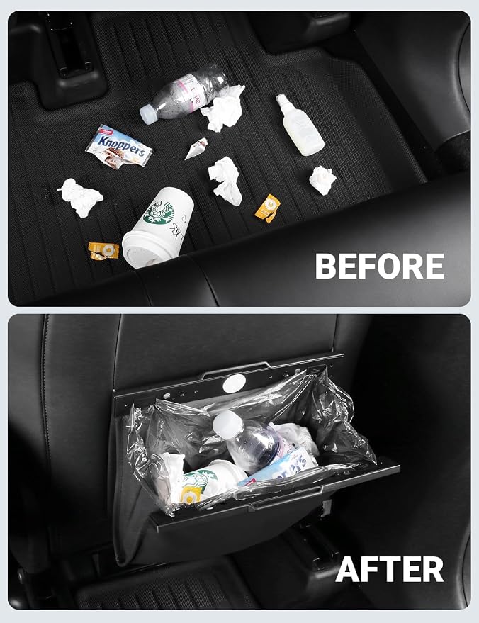 BASENOR 2026-2024 Tesla Model Y Model 3 Center Console Organizer and Tesla Trash Can