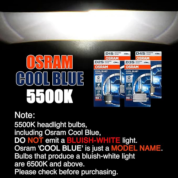 Osram Xenarc D3S Cool Blue 66340CB HID Xenon Headlight Bulbs 42V 35W 5500K Made in Germany | Pack of 2