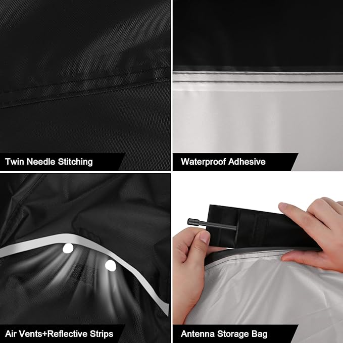 Waterproof Motorcycle Cover Replace for Piaggio Vespa GTV GTS GT60/125/200/250/300 Super Without Trunk Model, 420D Oxford Cloth Motorcycle Cover for Snow Rain Dust Protection