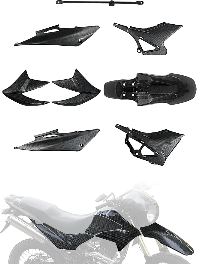 Dirt Bike Plastics Kit for Hawk 250,Fairing Body Work Fender Sets with Fuel Tank Guard for Hawk 250cc - Imitation Carbon Fiber