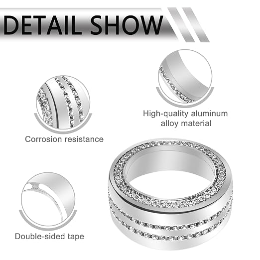 for Nissan Sentra 2025 2024 2020-2023 Accessories Knob Cover Set - Volume Tune Knob Covers, Air Conditioner, Air Vent Outlet Rings/Covers Push Start Stop Button Ring Trim for Sentra, 11Pcs (Bling)