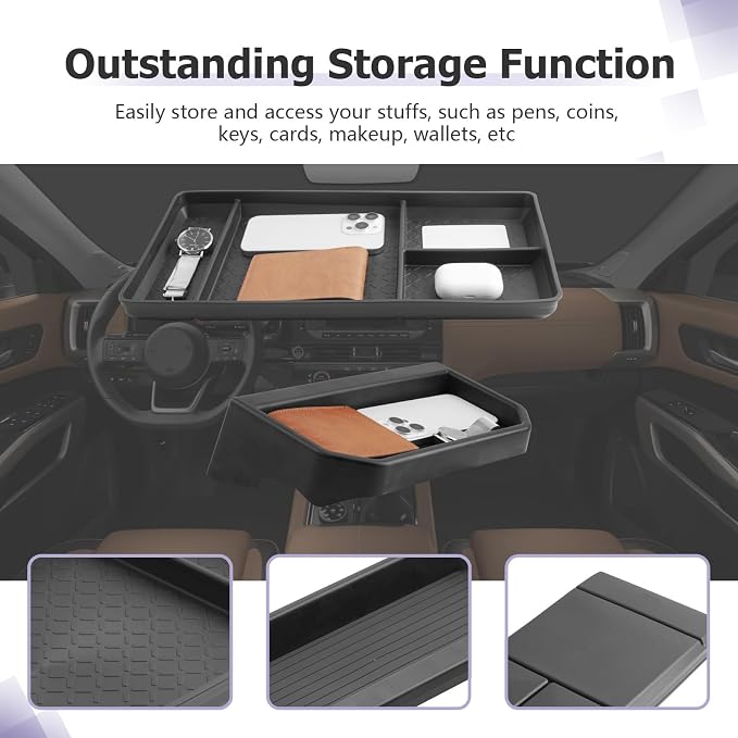 LUWU for 2025 Pathfinder Center Console Tray Set 2022 2023 2024 2025 Nissan Pathfinder SL/Platinum/Rock Creek Accessories Dashboard Storage Tray Lower Center Console Organizer 2-Pack