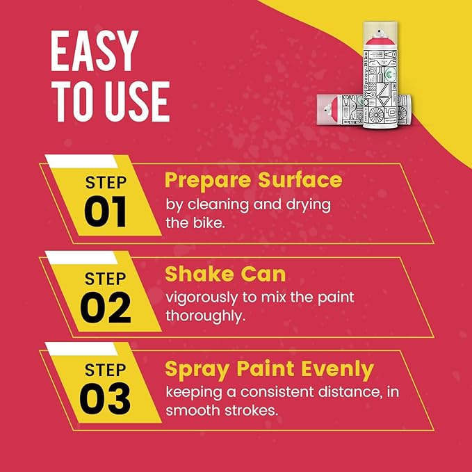 Spray.Bike Spray Paint | Designed Mainly for Bicycles | Multi-Use Acrylic Spray Paint for Metal, Plastic | High Coverage Bike Paint, 400ml