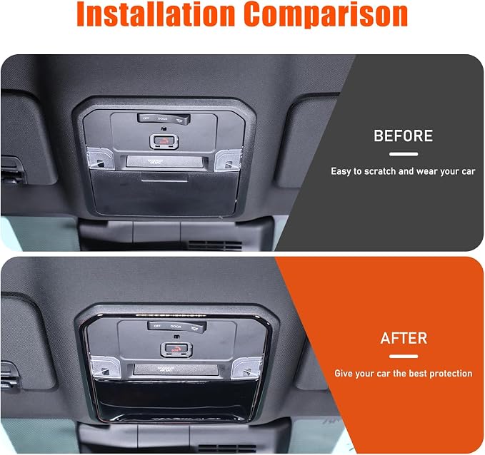 Daeiclru Front Reading Light Trim Panel Cover Compatible with Toyota Tacoma 2024 2025, Roof Reading Light Lamp Trim Cover Interior Decorative Accessories (Glossy Black)