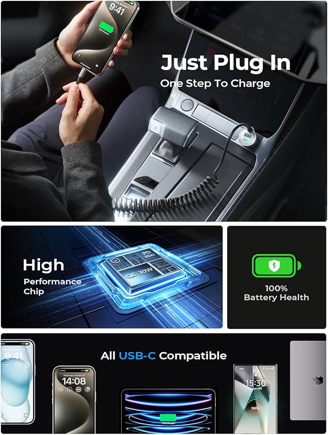 LISEN 90W for iPhone 17e 16 15 Pro Max Car Charger USB C Fast Charge,Super Fast for iPhone 15 16 17 Pro Car Charger USB C Adapter for iPhone 17 16 15 Air ProMax Plus,Samsung Galaxy S26 Ultra, Android
