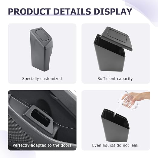 LUWU Car Trash Can with Lid - Portable Mini Dustbin Garbage Bin for Toyota Corolla Cross Interior Accessories (Right)
