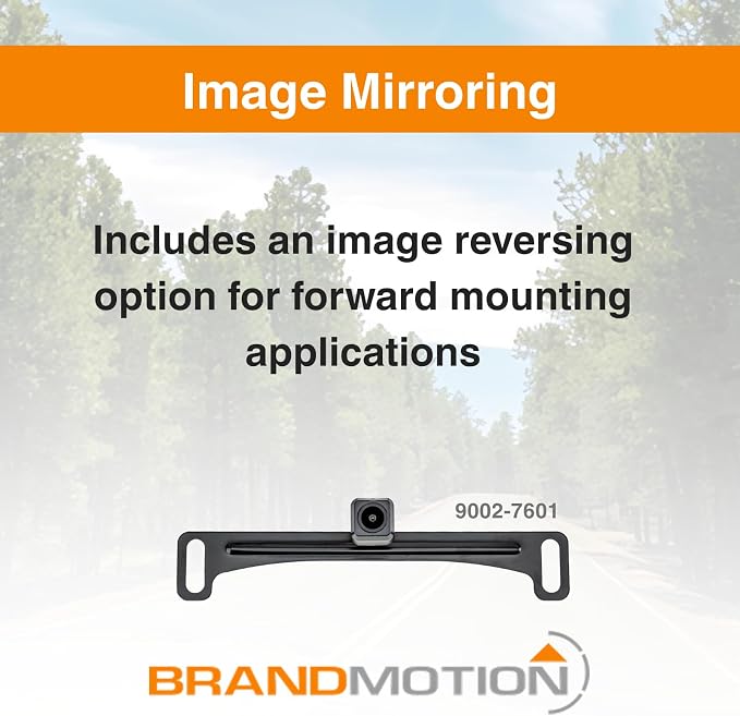 Brandmotion 9002-7601 Universal Dual Mount CMOS Camera | Waterproof Case with Anti-Fog Lens | Color Image w/ Automatic White Balance | Parking Gridlines Available | Rear View Camera
