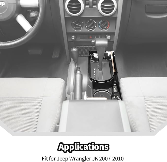 JeCar Center Console Gear Shift Storage Tray Organizer Fit for Jeep Wrangler JK 2007-2010