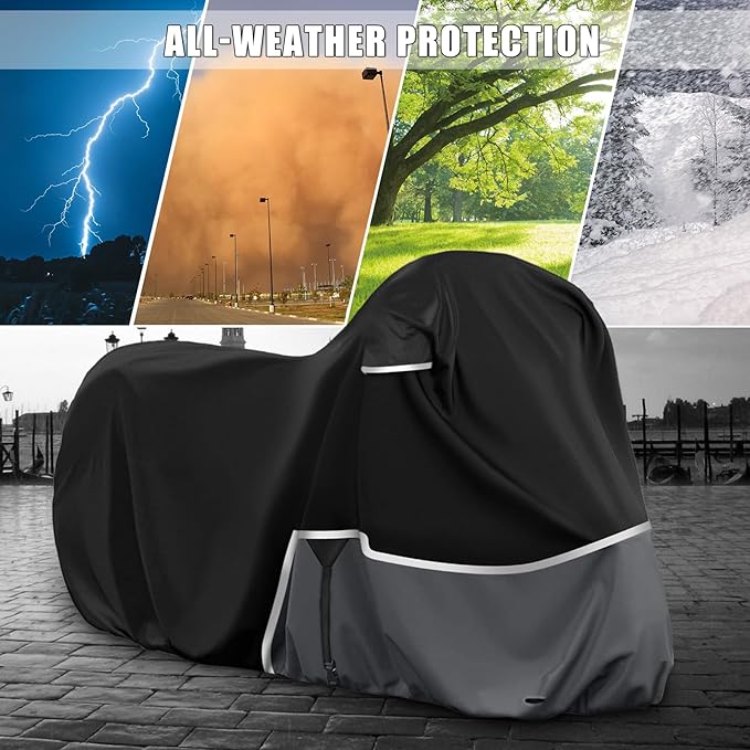 Waterproof Motorcycle Cover Replace for Kawasaki Ninja 400 500 650 Z900 Zx6r Street Without Trunk Model, 420D Oxford Cloth Motorcycle Cover for Snow Rain Dust Protection
