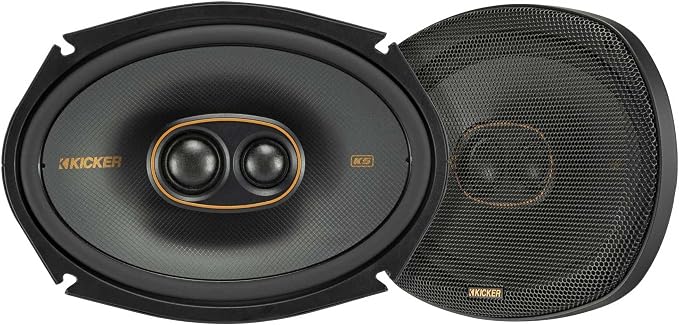 KICKER 51KSC69304 KS-Series 6x9 3-Way Speakers with 1" and .75" tweeters, 4-Ohm, Pair