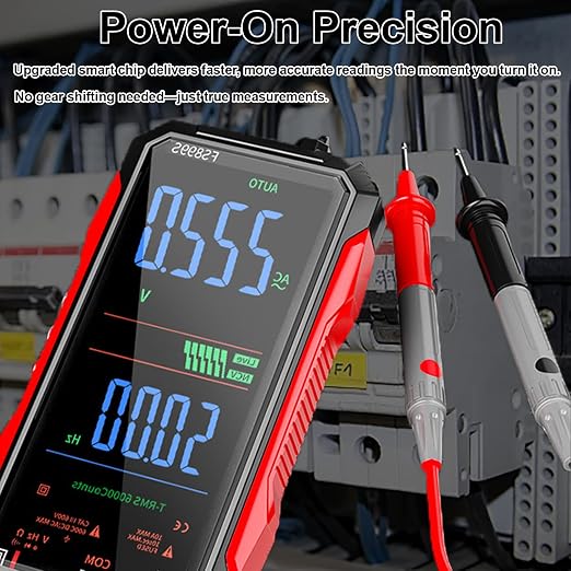 2026 Upgraded FS899L Digital Multimeter, Color Screen, USB-C with 16pcs Silicone Multimeter Test Leads Kit, Rechargeable, Auto-Ranging, 6000 Counts True RMS AC/DC Voltage, NCV, Capacitance Tester.