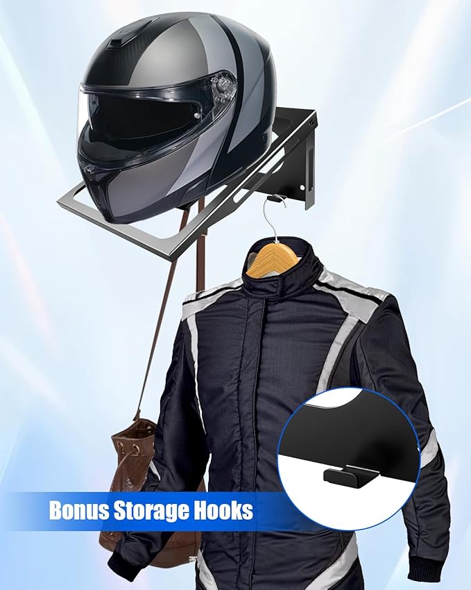 Motorcycle Helmet Dryer Holder with Ventilation Fan, Heavy Duty Helmet Rack Wall Mount, Helmet Stand with Timer Remote Control, 110-220V Auto Fan for Quick Drying