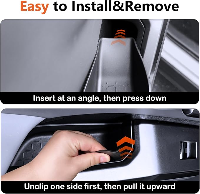 4PCS Door Handle Storage Box Compatible with 2026 Toyota RAV4 Hybrid&RAV4 Plug-in Hybrid(PHEV) TPE Front & Rear Door Side Tray Insert Organizer Easy to Clean for 6th Gen RAV4 Accessories