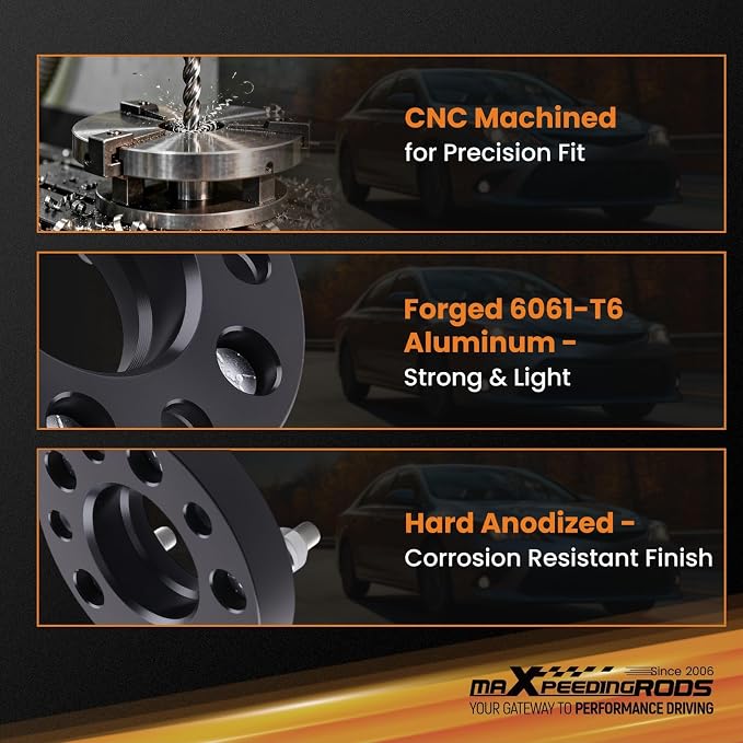 maXpeedingrods 5x4.5 Wheel Spacers 1” for Ford Mustang 1994-2014, Forged 5x114.3mm for Ranger 1983-2012, for Explorer 1990-2010, for Crown Victoria 1992-2011, 70.5mm Hub Bore 1/2"x20 Studs