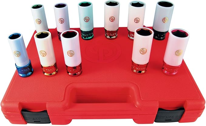 Chicago Pneumatic SS4211WP - 1/2 Inch Square Drive, SAE & Metric, Wheel Protector, 6 Point, Impact Socket Set (11 PCS)