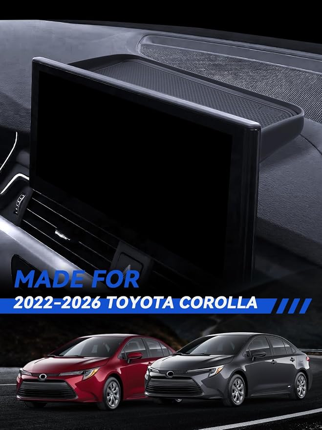 for Corolla Dashboard Console Organizer 2022 2023 2024 2025 2026 Toyota Corolla Cross L/LE/XLE Accessories Behind Screen Organizer Storage Box Console Dash Tray