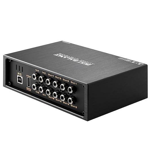 Car Audio DSP BTS880 4 Input 8 Output DSP Digital Signal Processor with Built in EQ Crossovers, 31-Band RCA Auxiliary Input and High Level Speaker Inputs DSP Bluetooth Equalizer Amplifier