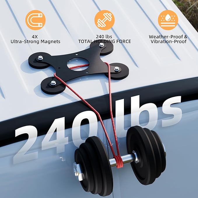 DAIERTEK Starlink Mini Car Magnetic Mount - Ultra Strong 220LBS Quick Release Roof Mount Kit, 360° Rotation, No Drill Universal Magnetic Car Mount for RV Van Truck Boat Yacht Vehicle