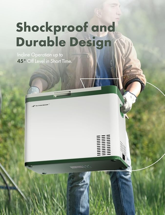 A-Premium 12 Volt Refrigerator 37QT/34.9L Portable Car Fridge Cooler | -4°F~68°F Portable Freezer Fast Cooling with 12/24V DC & 110/240V AC for Truck Outdoor Camping RV Roadtrips and Home Party