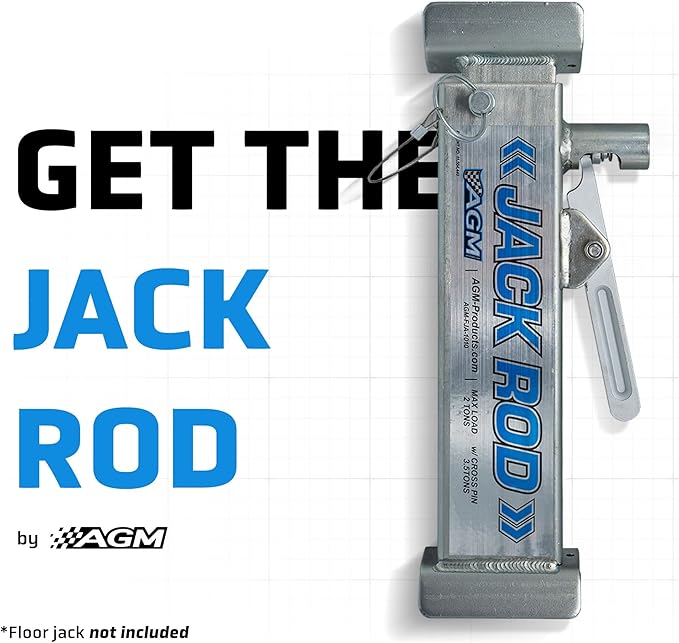 AGM Jack Rod, 3.5 Ton Locking Support Bar for Floor Jacks, Jack NOT Included, 14" Travel, 3 lb, Compact Jack Stand Alternative for Cars, SUVs, EVs, Safer, Smarter Vehicle Support
