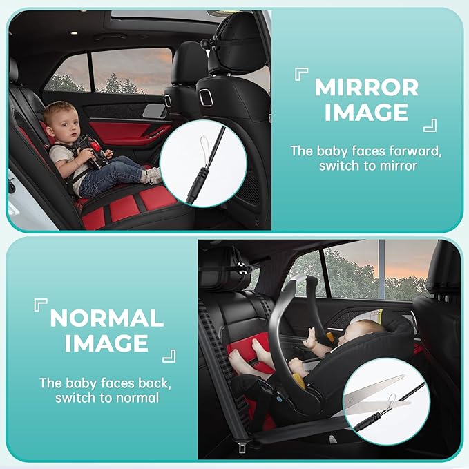 Baby Car Camera for 2 Kids,6.9" Large HD Display Dual Channel Baby Monitor, 1080P IR Night Vision Car Seat Camera,Easy Install Rear-Facing View – Ideal for Kids and Pet Safety