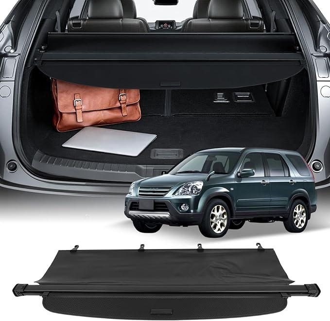 SCITOO Cargo Cover Shade 2002-2006 for Honda CR-V CRV Accessories Retractable Trunk Shielding Shade Cargo Anti-Peeping Luggage Tonneau Cover Privacy Screen with Carbon Fiber Texture