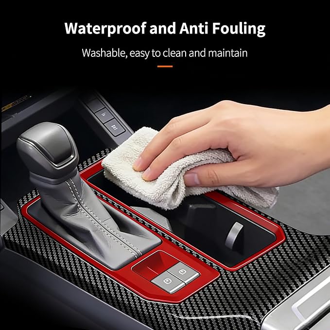 Console Gear Shift Panel Cover Trim Protective Frame Compatible with Toyota RAV4 XLE Premium/LE/SE/XSE/Woodland 2026+, Center Console Gear Shift Panel for RAV4 2026, ABS Carbon Fiber Gear Shift Frame