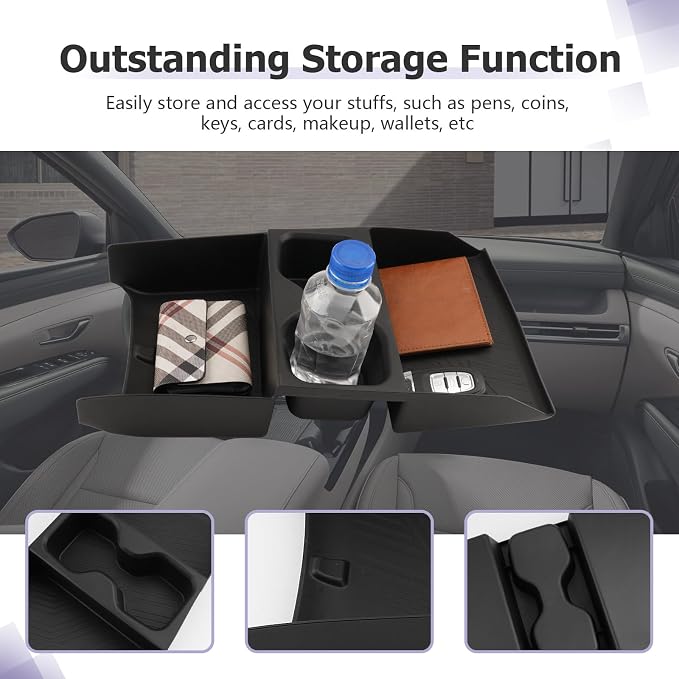 LUWU 2026 Tucson Accessories for 2025-2026 Hyundai Tucson Lower Console Organizer Armrest Box Organizer Only Fit for Tucson Hybrid/Limited - NOT for 2022-2026 Tucson with Automatic Transmission